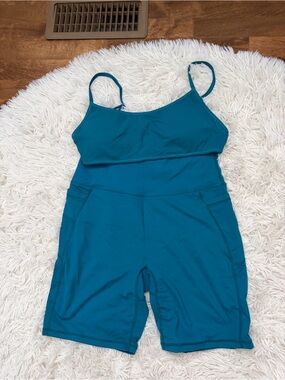 2 pieces , Teal ActiveTop with Built-In Bra and shorts